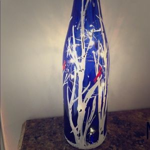Hand Painted Lit Wine Bottle